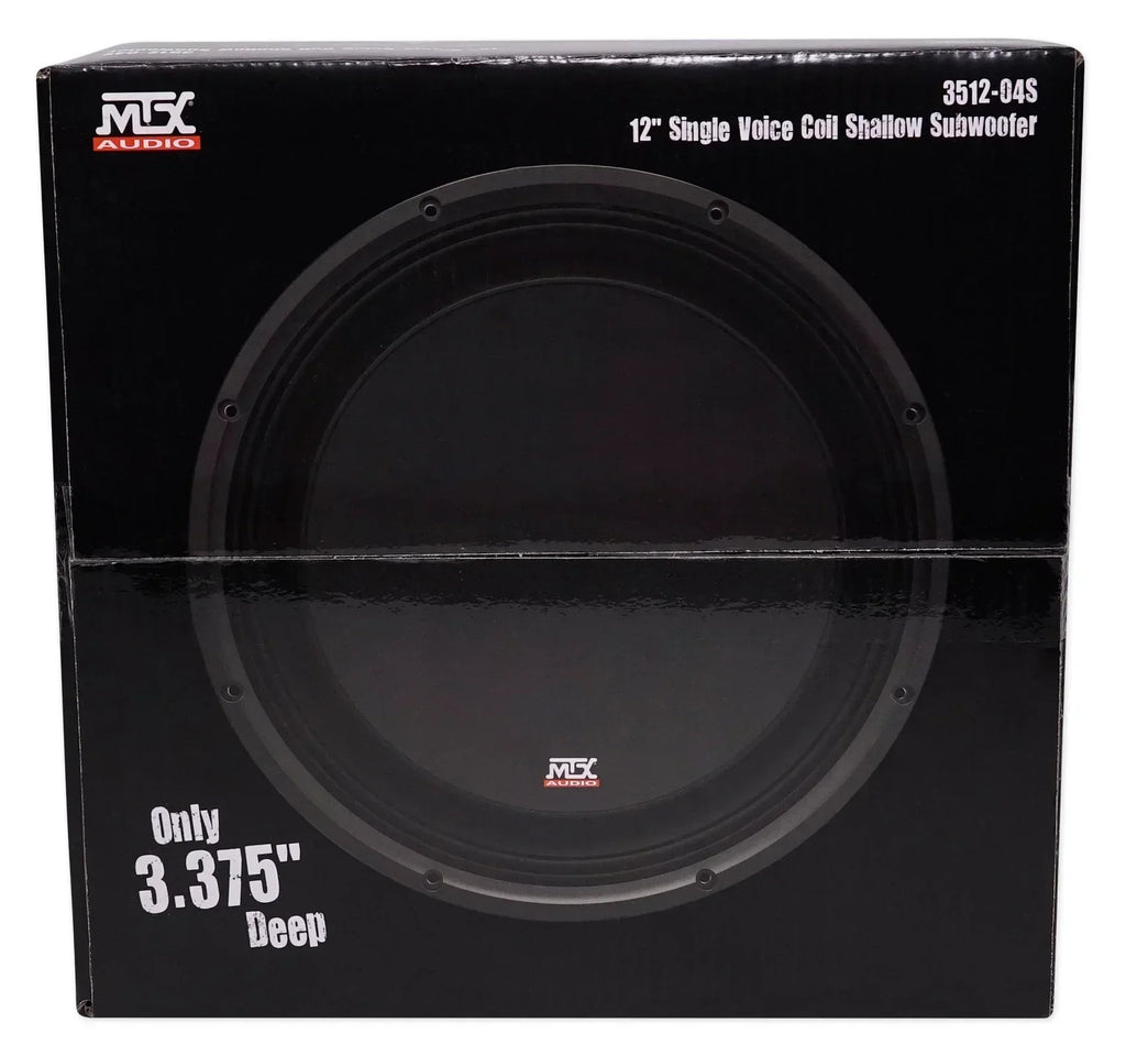 MTX Dual 3512-04S 12 in 1200W Shallow Car Subwoofers With Rockville Sealed Enclosure
