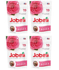Jobes vznmYB Rose Fertilizer Spikes 9-12-9 Time Release Fertilizer for All Flowering Shrubs 10 Spikes (4 Pack)