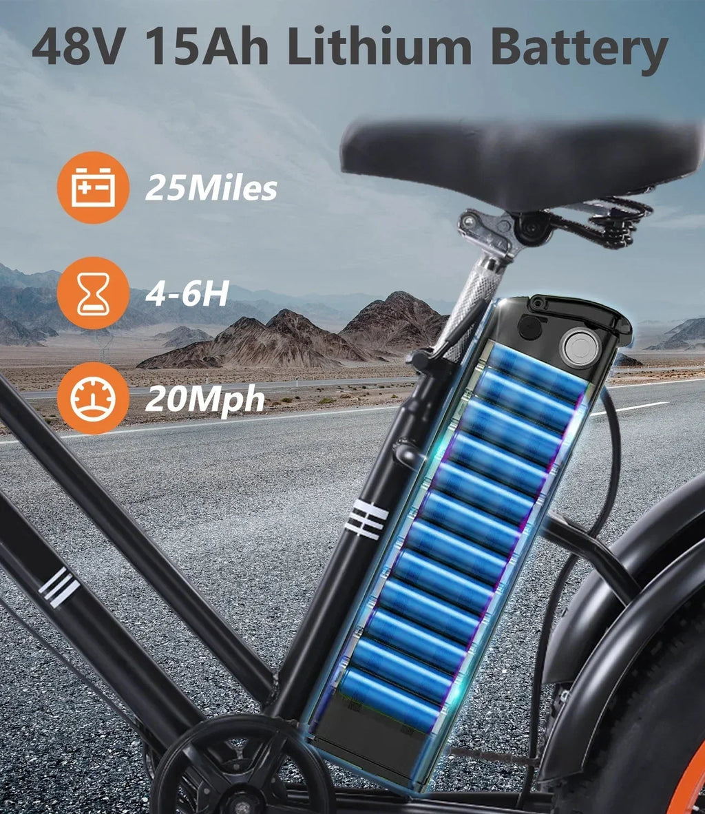 YEBEI Folding Electric Tricycle for Adults, 500W Motor, 48V15AH Lithium Battery, 20 x 4.0 in Fat Tires