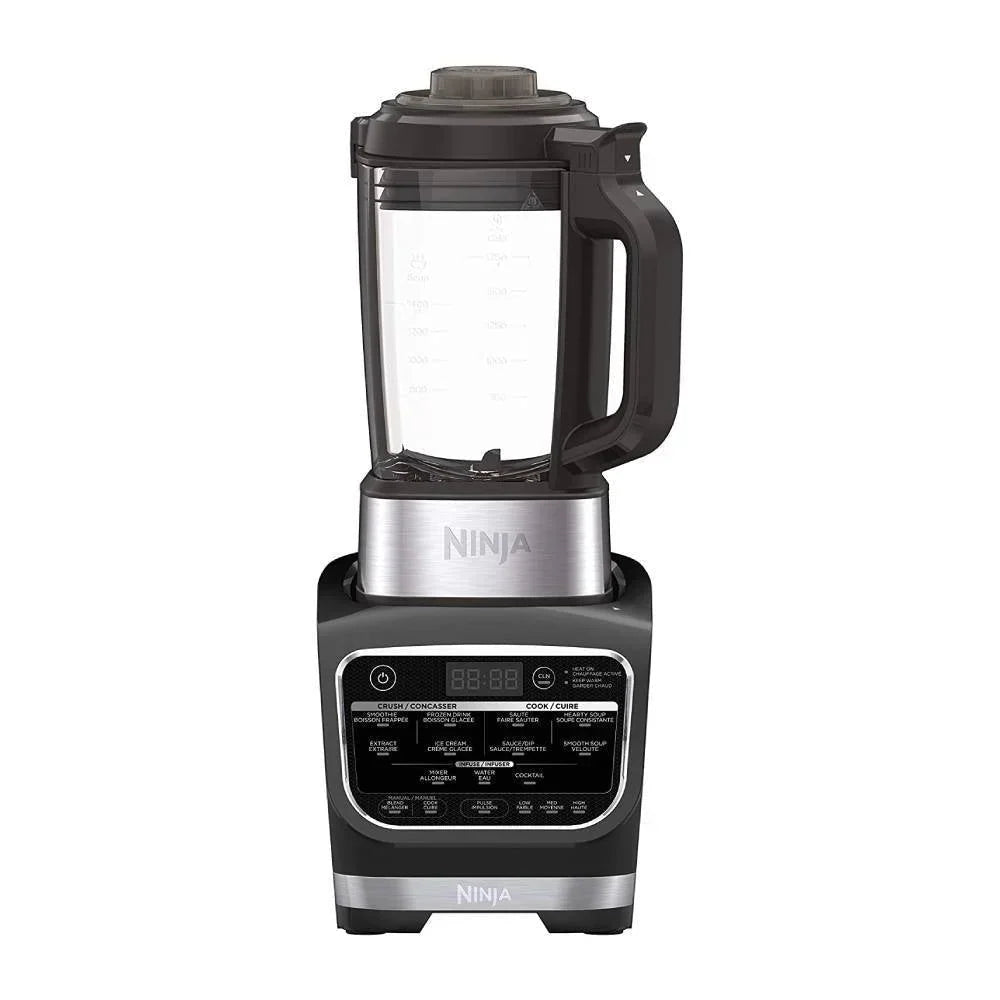 Ninja Foodi Cold & Hot Blender With 1400 Peak Watts Nonstick Glass Pitcher (HB152), 64 oz, Black