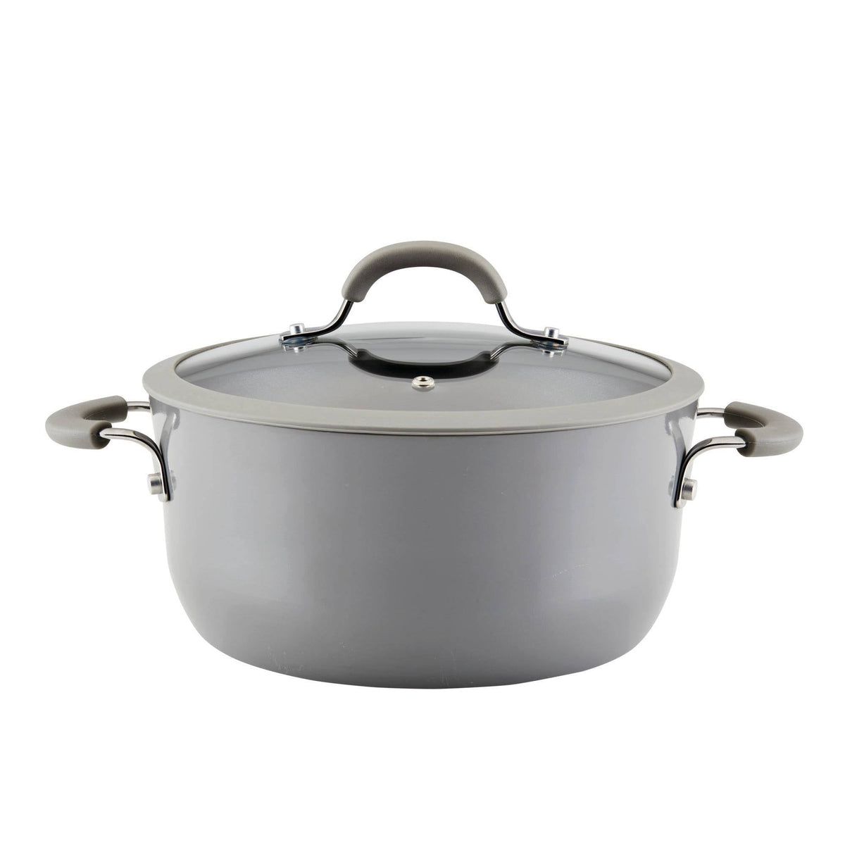 Rachael Ray Cook + Create 5qt Aluminum Nonstick Dutch Oven with Lid - Gray