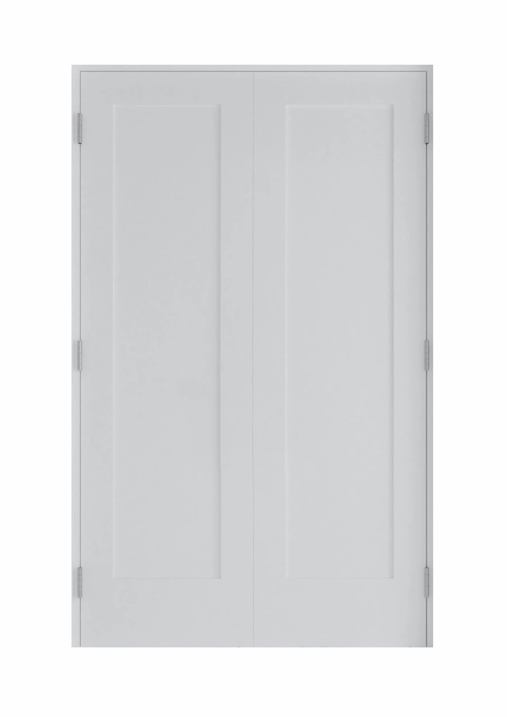 60 in x 80 in Bi-Parting Solid Core White Primed Composite Double Prehung French Door With Catch Ball Bronze Hinges