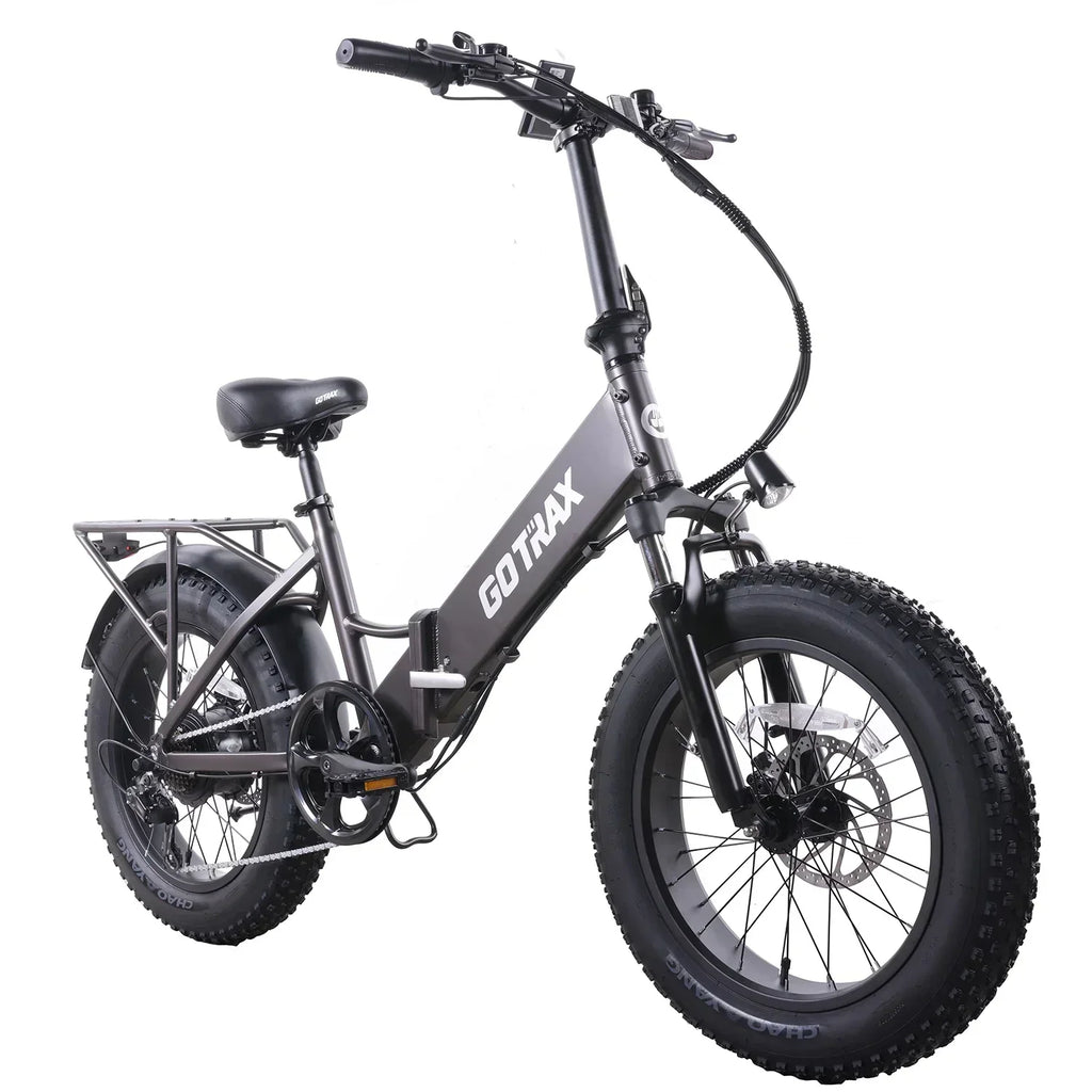 GOTRAX F3 500W Folding Fat Tire Electric Bike, 20in x 4in Tires, 20 MPH, 60 Mile Range - F3