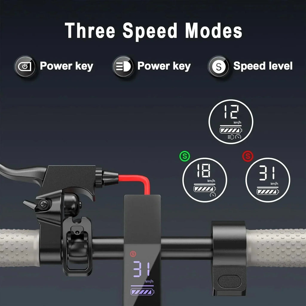 Electric Scooter - 8.5" Solid Tires, 350W Motor, Up to 19 MPH and 21-23 Miles Long-Range Portable Foldable Commuting Scooter for Adults with Double Braking System and App