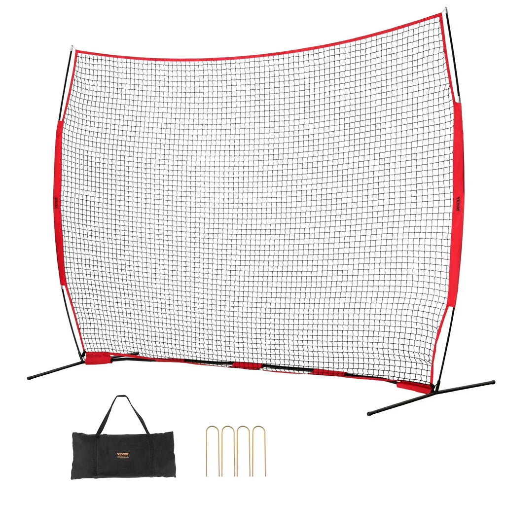 VEVOR Barricade Backstop Net, 12x9 ft Ball Sports Barrier Netting With Carry Bag - SSPDYBQ004