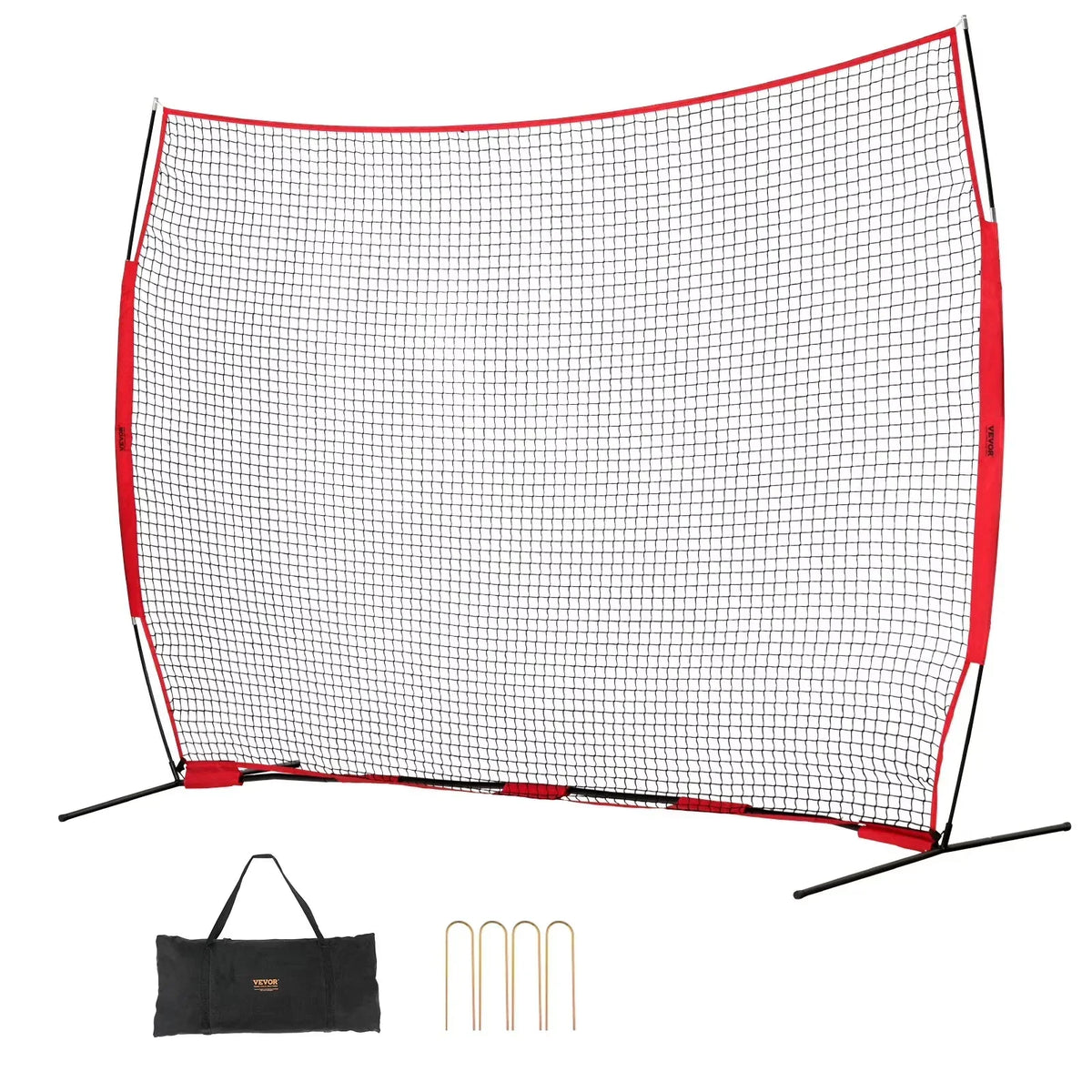VEVOR Barricade Backstop Net, 12x9 ft Ball Sports Barrier Netting With Carry Bag - SSPDYBQ004