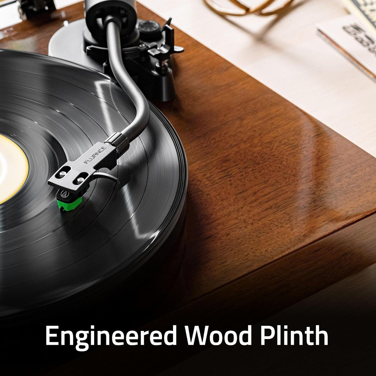 Fluance RT81+ Vinyl Turntable, VM95E Cartridge, Walnut
