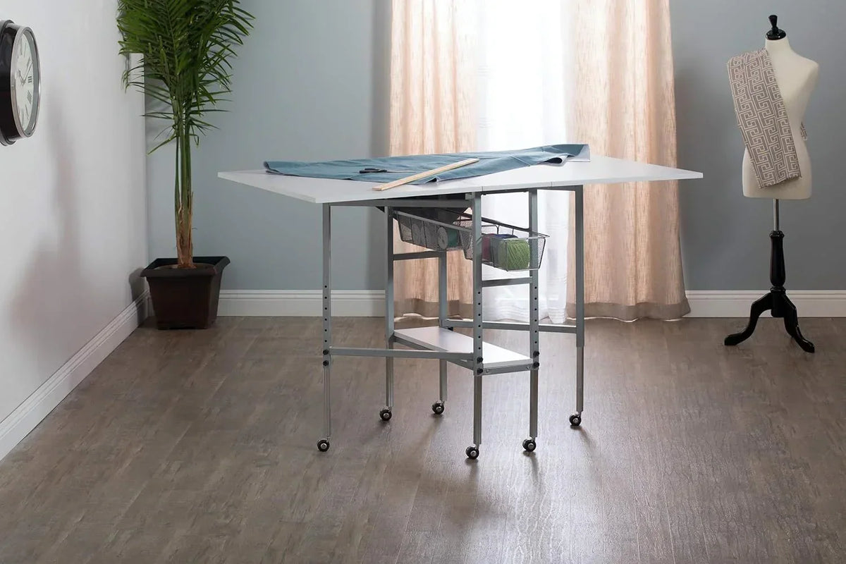 Sew Ready Hobby Cutting Table, 58.75"x36.5", White/Silver