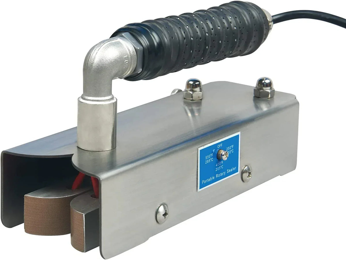 Sgpkme Continuous Hand Rotary Bag Sealer Model ROS-25 Stainless Steel Portable Directly-heated Hand Held Sealer