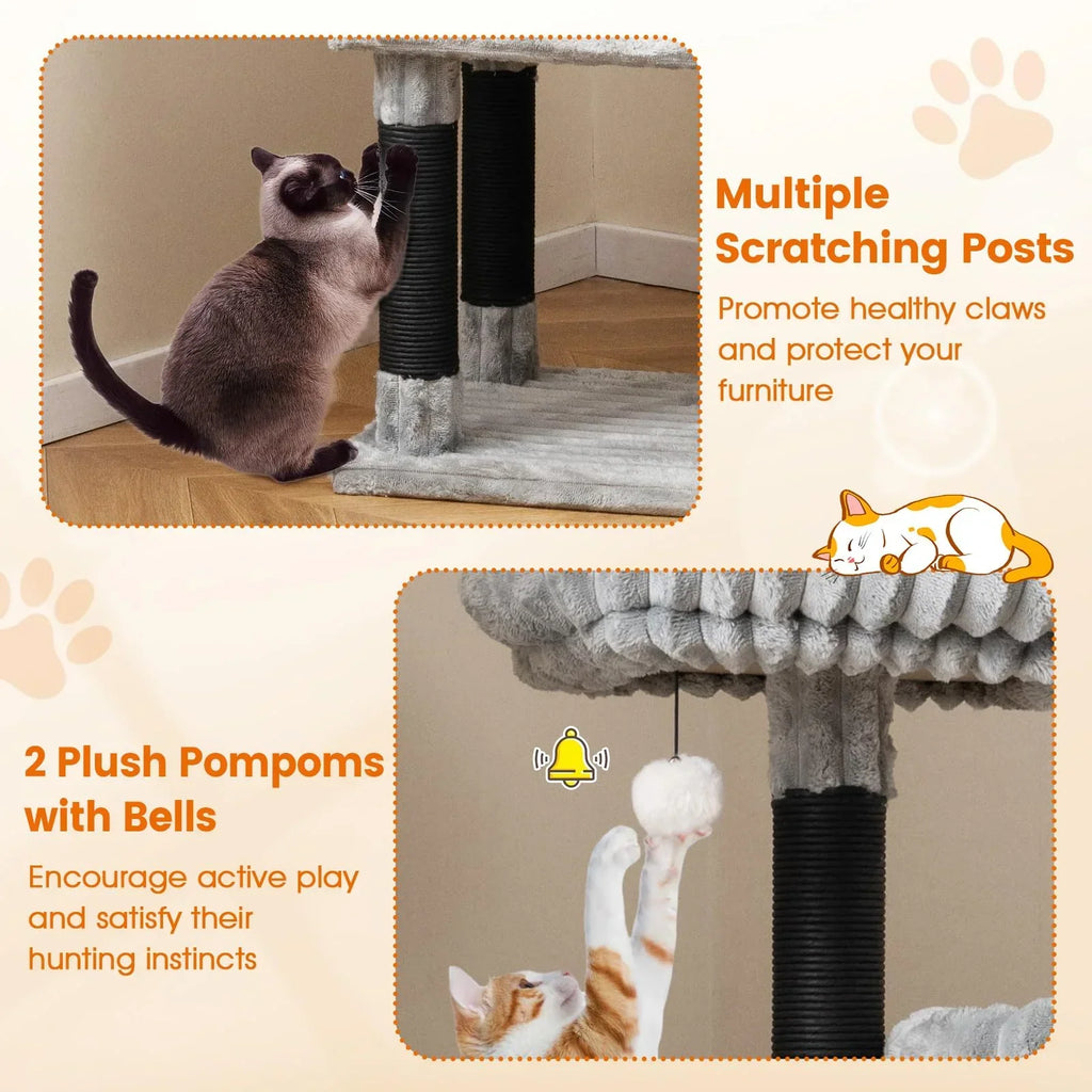 Tangkula 62 Inch Tall Cat Tower with Scratching Posts
