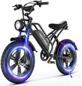 Happyrun Electric Bike for Adults 20" Fat tire with 750W Motor Ebike 48V 18AH Removable Battery 20MPH & 68 Miles