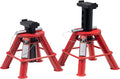 10-Ton Medium Height Pin Type Jack Stands, Pair, Red