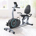 MARNUR Recumbent Exercise Bike With 8 Levels Adjustable Resistance, LCD Monitor, Pad Holder And Wheels