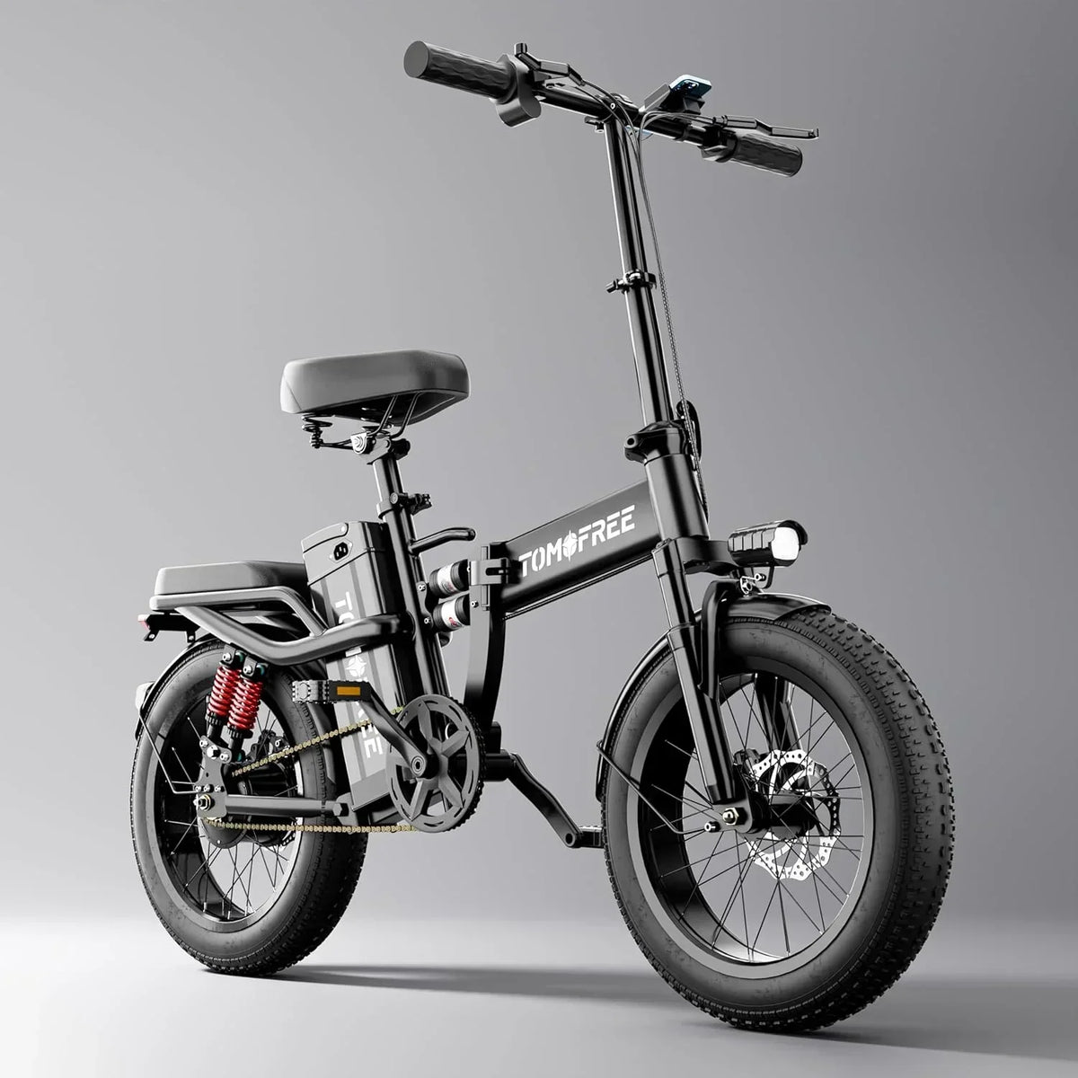 Tomofree Folding Electric Bike For Adults, 1200W, 48V 20Ah, 16 x 3in Tire, 330lbs, Black - T1