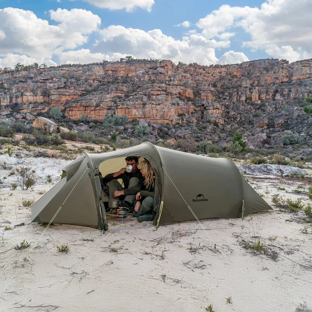 Naturehike Baluosi UL Ultralight Tunnel Hiking Tent, 15D, 2/3 Person, Olive Green - CNK2450WS036