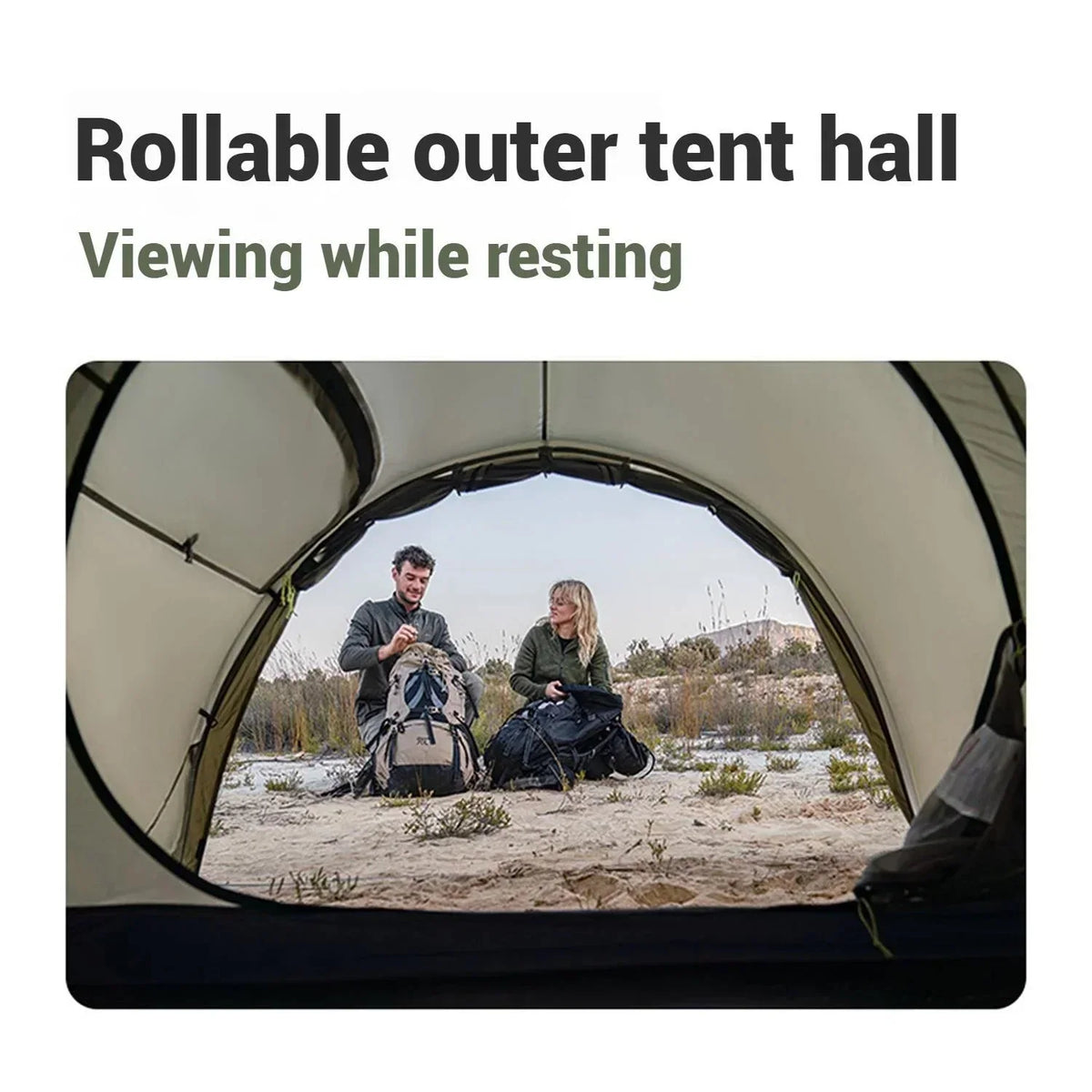 Naturehike Baluosi UL Ultralight Tunnel Hiking Tent, 15D, 2/3 Person, Olive Green - CNK2450WS036