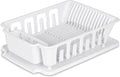 Sterilite 2-Piece Sink Dish Rack Drainer, White, L