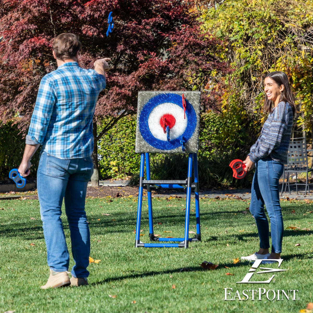 EastPoint Deluxe Steel Frame Axe Throw Target Game Set