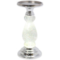 Gerson 10.25-Inch Battery Operated Water Globe Candle Holder, Silver