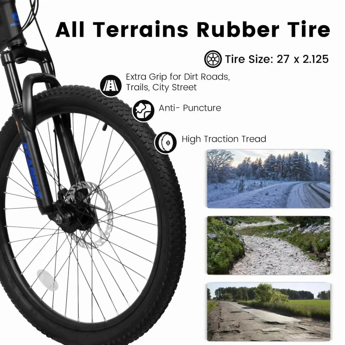 27.5 Inch Full Suspension Mountain Bike With Front And Rear Dual Shock Absorbers, Mechanical Disc Brakes, 21-Speed - A2760