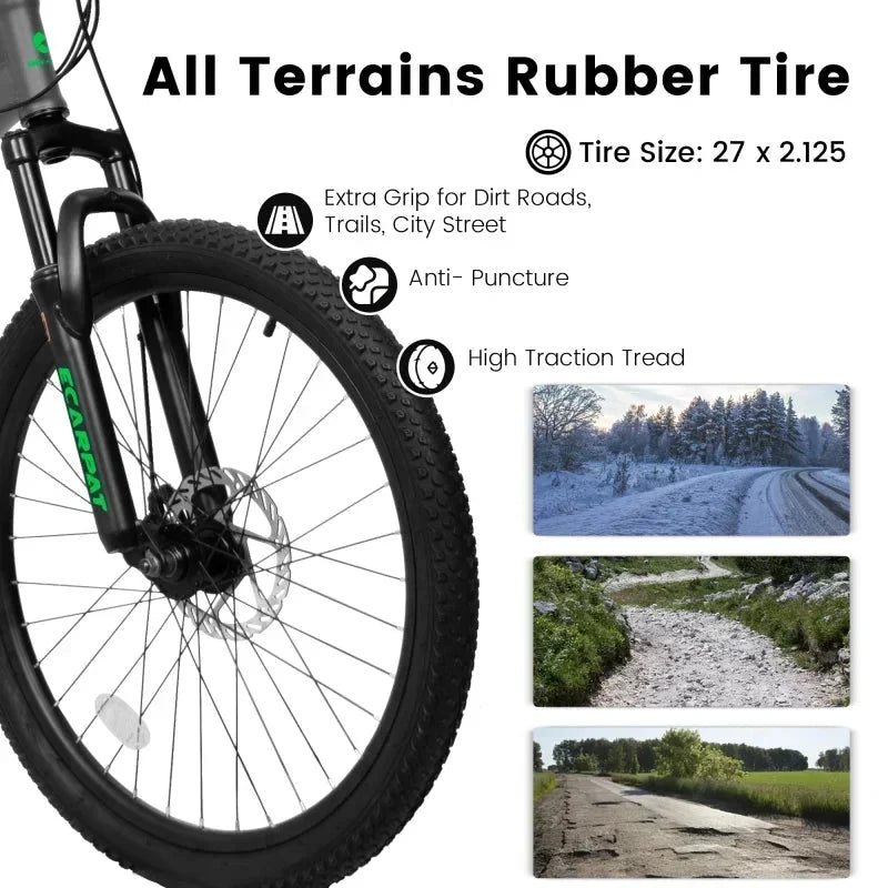 27.5 Inch Full Suspension Mountain Bike With Front And Rear Dual Shock Absorbers, Mechanical Disc Brakes, 21-Speed - A2760