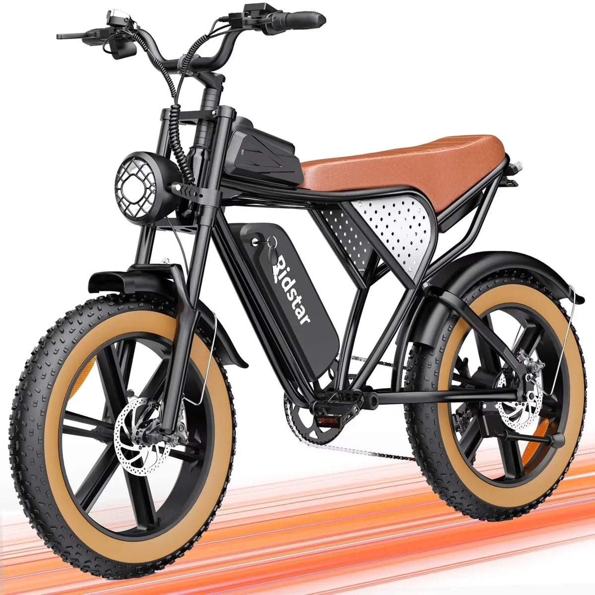 1500W Electric Mountain Bike 48V 20Ah, 20 inch Fat Tires, Shimano 7-Speed, Full Suspension - q20-1500w