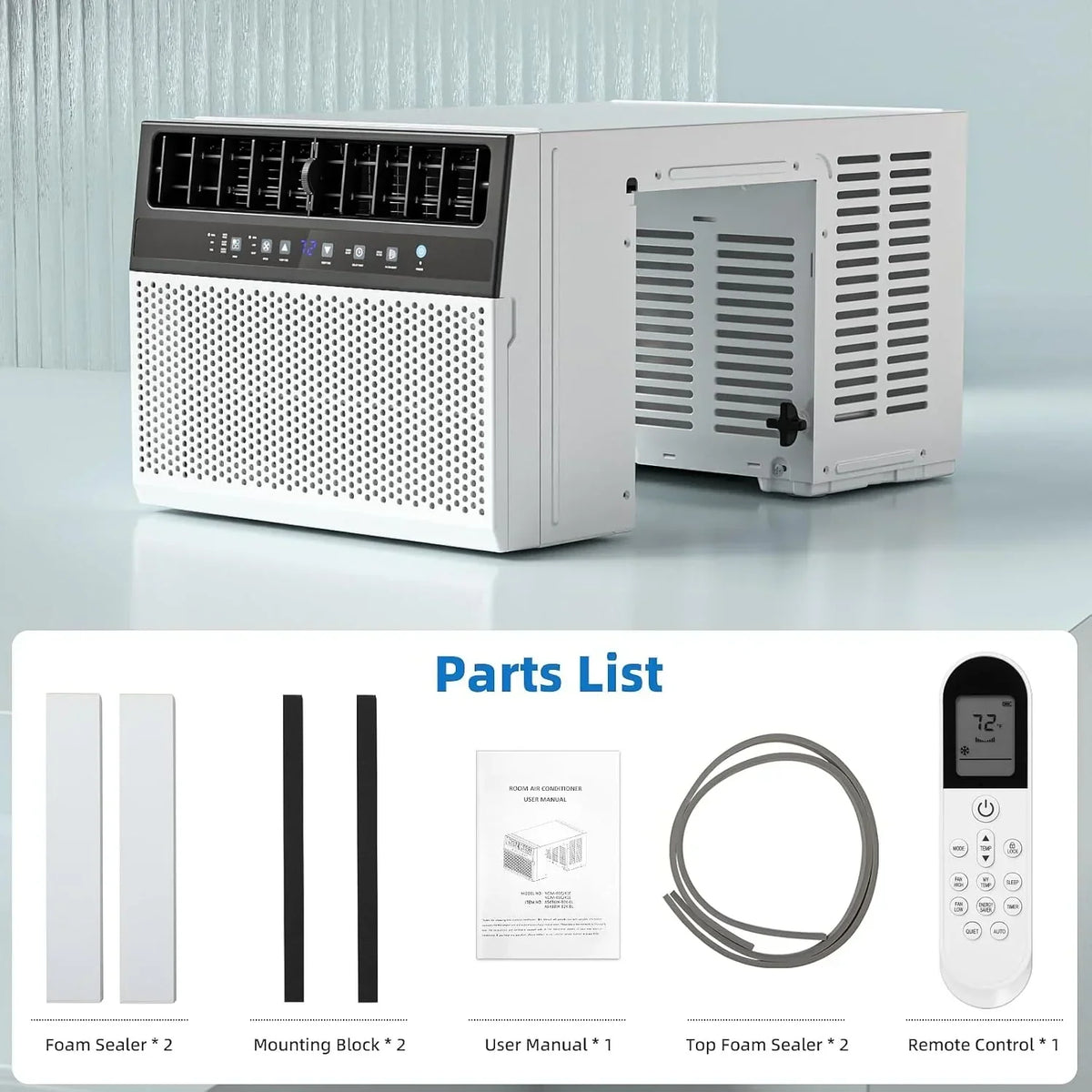 Antarctic Star 12,000 BTU U-Shaped Window Air Conditioner Unit Cools up to 550 Sq.Ft. with 6 Modes 24H Timer, Ultra Quiet Window AC Units