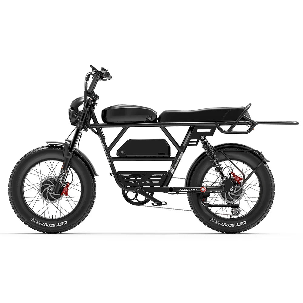Lankeleisi X-Black Knight 1000W*2 Dual Motor 20" Fat Bike Fully E-Mountainbike 45Ah