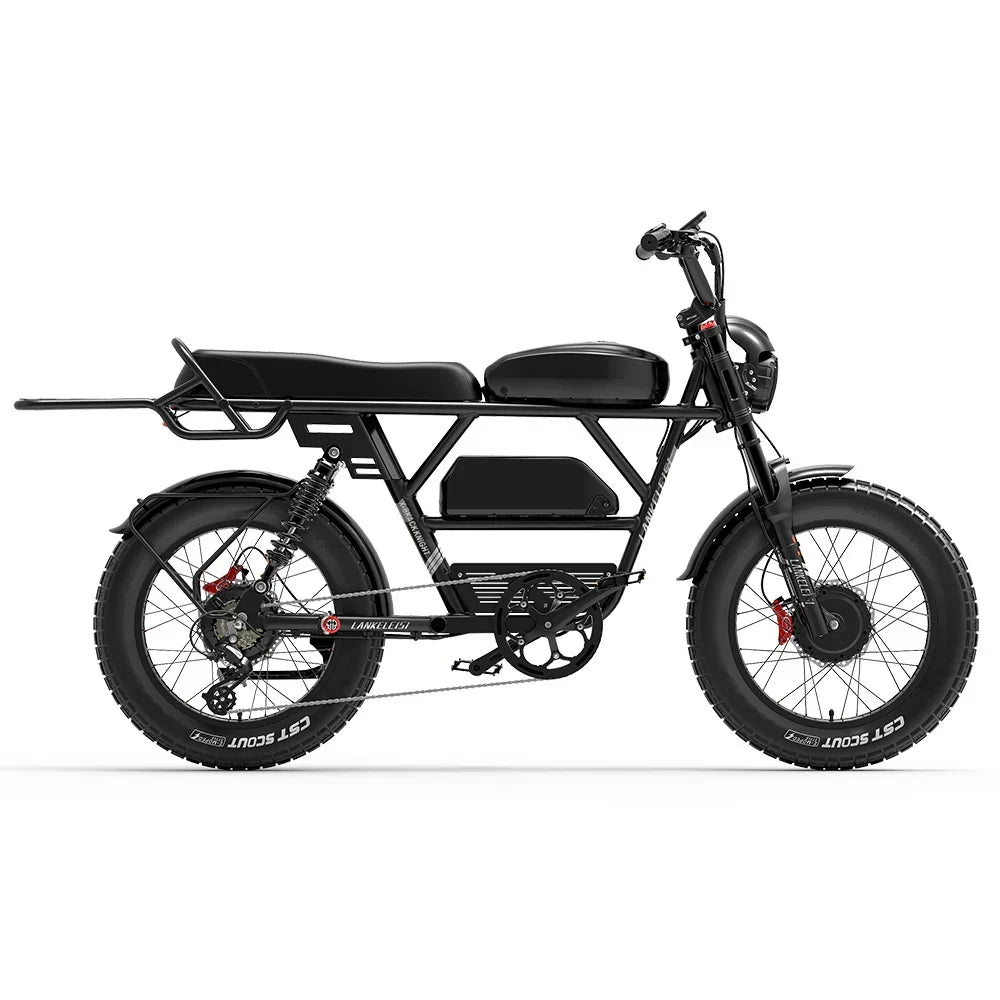 Lankeleisi X-Black Knight 1000W*2 Dual Motor 20" Fat Bike Fully E-Mountainbike 45Ah
