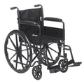 Drive Medical Silver Sport 1 Wheelchair with Full Arms and Swing Away Removable Footrest