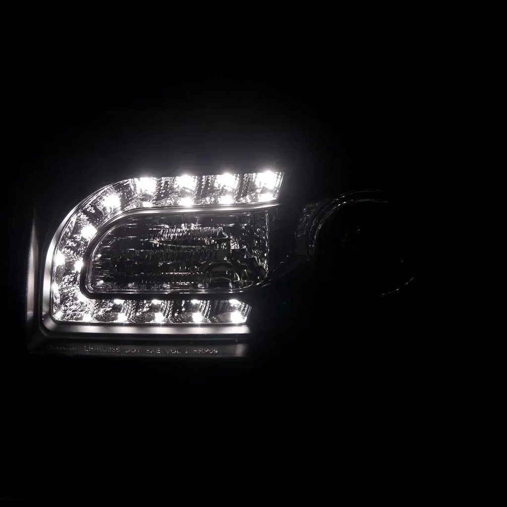 Spec-D Tuning Black LED Strip Projector Headlight Assembly Pair - 2005-2010 Chrysler 300C AWD HEMI SRT-8