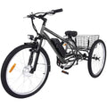 26 Inch Adult 3 Wheel Electric Tricycle With Basket, Fat Tires, 7 Speeds, 350W Motor, 36V 10Ah Battery - BICYCLE
