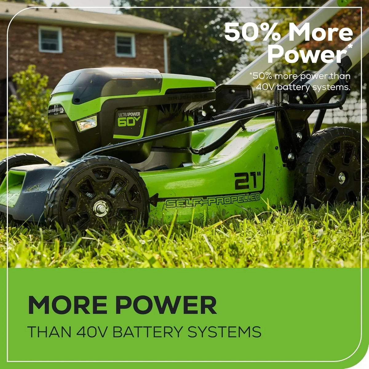 60V 21” Cordless (Self-Propelled) Lawn Mower , 2 x 4.0Ah Batteries and Dual Port Rapid Charger