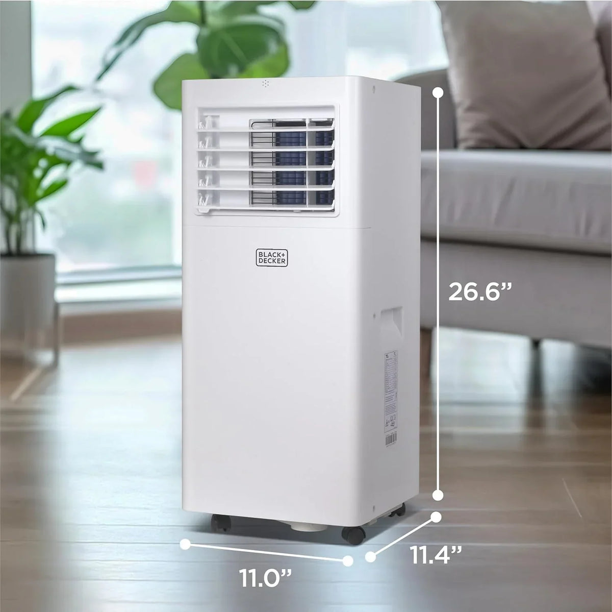 BLACK+DECKER 10,000 BTU Portable Air Conditioner for Rooms up to 450 Sq. Ft. with Remote – White