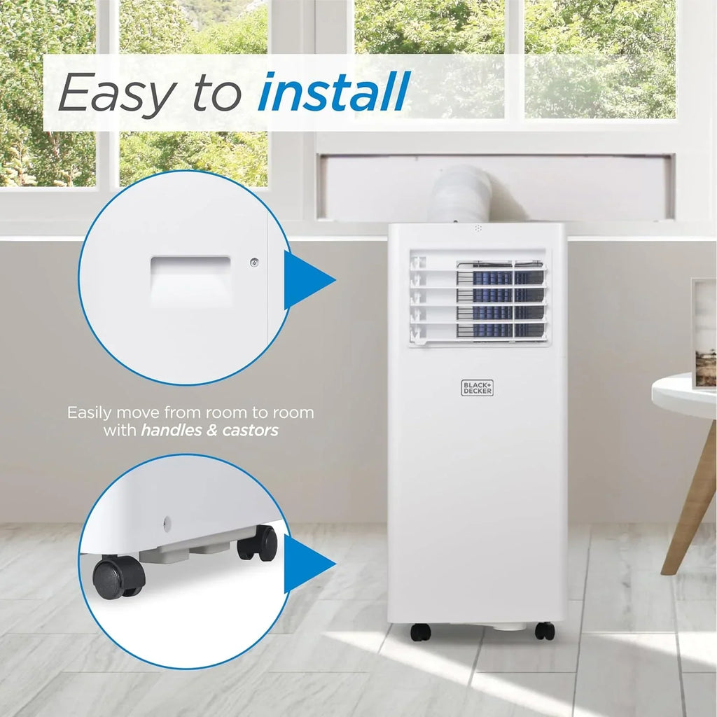 BLACK+DECKER 10,000 BTU Portable Air Conditioner for Rooms up to 450 Sq. Ft. with Remote – White