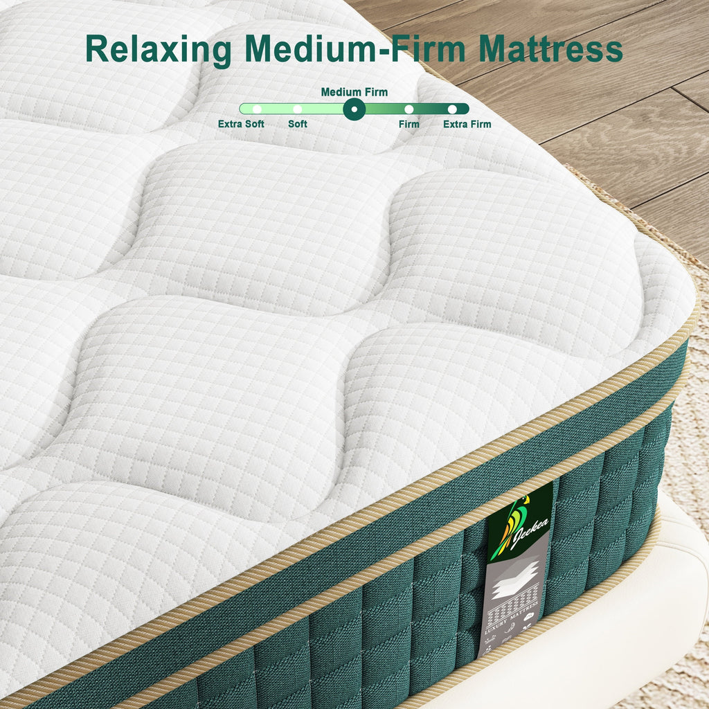 Full Size Mattress in a Box - 10 Inch Full Size Memory Foam Mattress - Hybrid Mattress Full for Back Pain Relief - Medium Firm Full Bed Mattress with Motion Isolation & Strong Edge Support