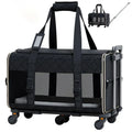 Quilted Chariot PRO Pet Carrier With Removable Wheels and Double Telescopic Handle