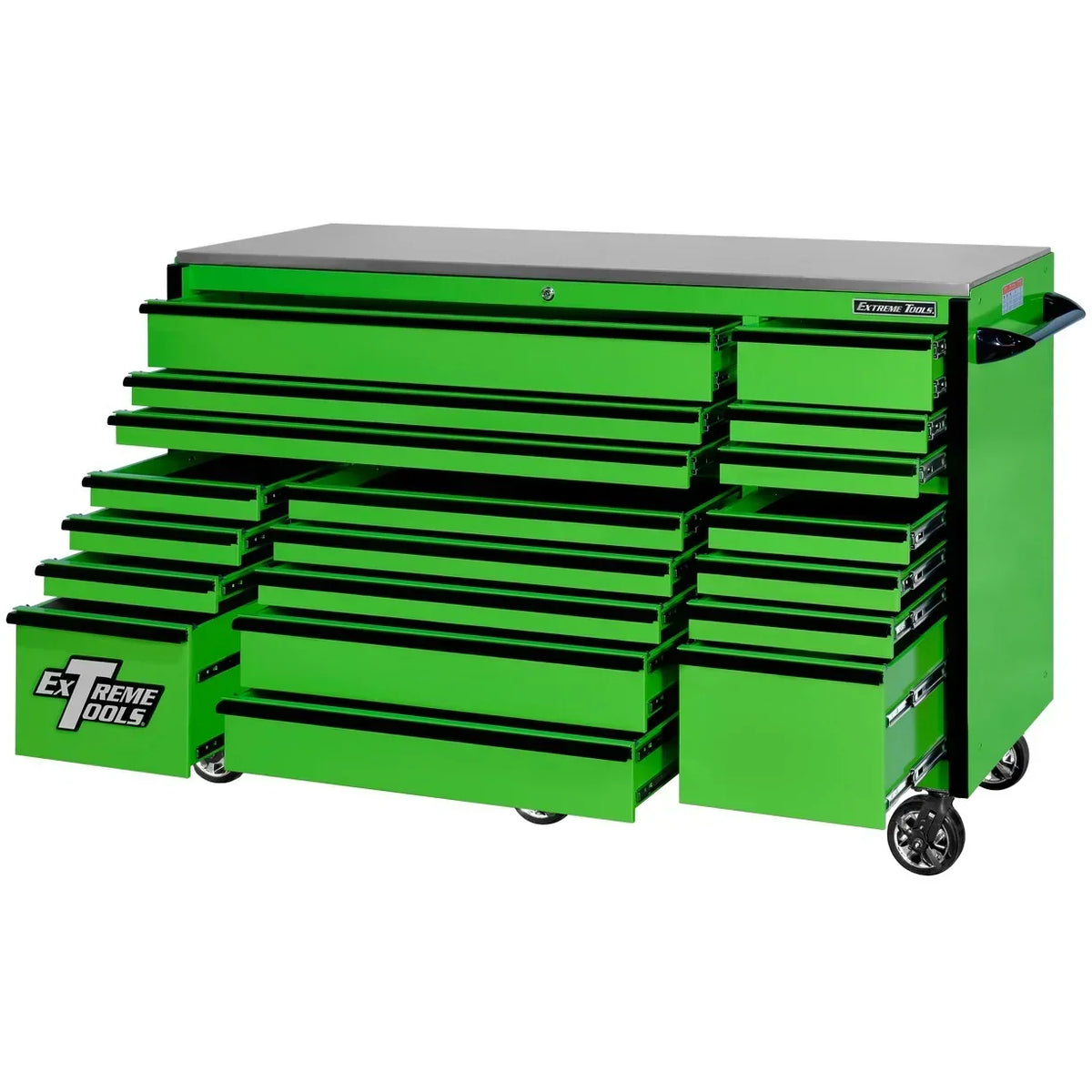 Extreme Tools 72-in x 30-in 19-Drawer Roller Cabinet With 250 lb Drawer Slides - RX723019RC-250