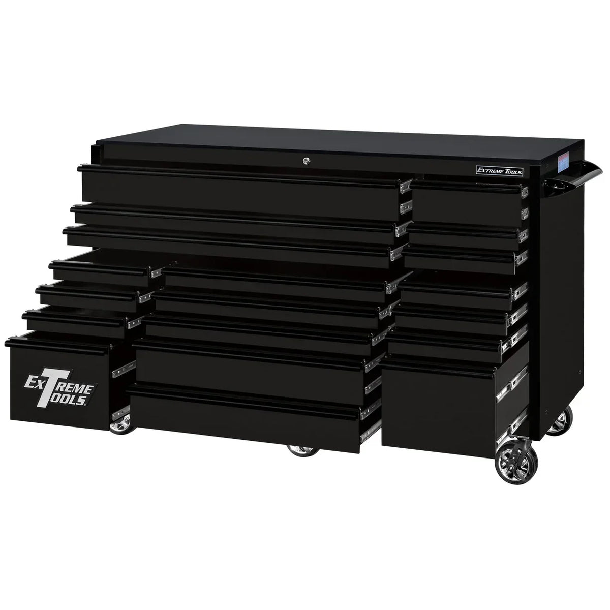 Extreme Tools 72-in x 30-in 19-Drawer Roller Cabinet With 250 lb Drawer Slides - RX723019RC-250