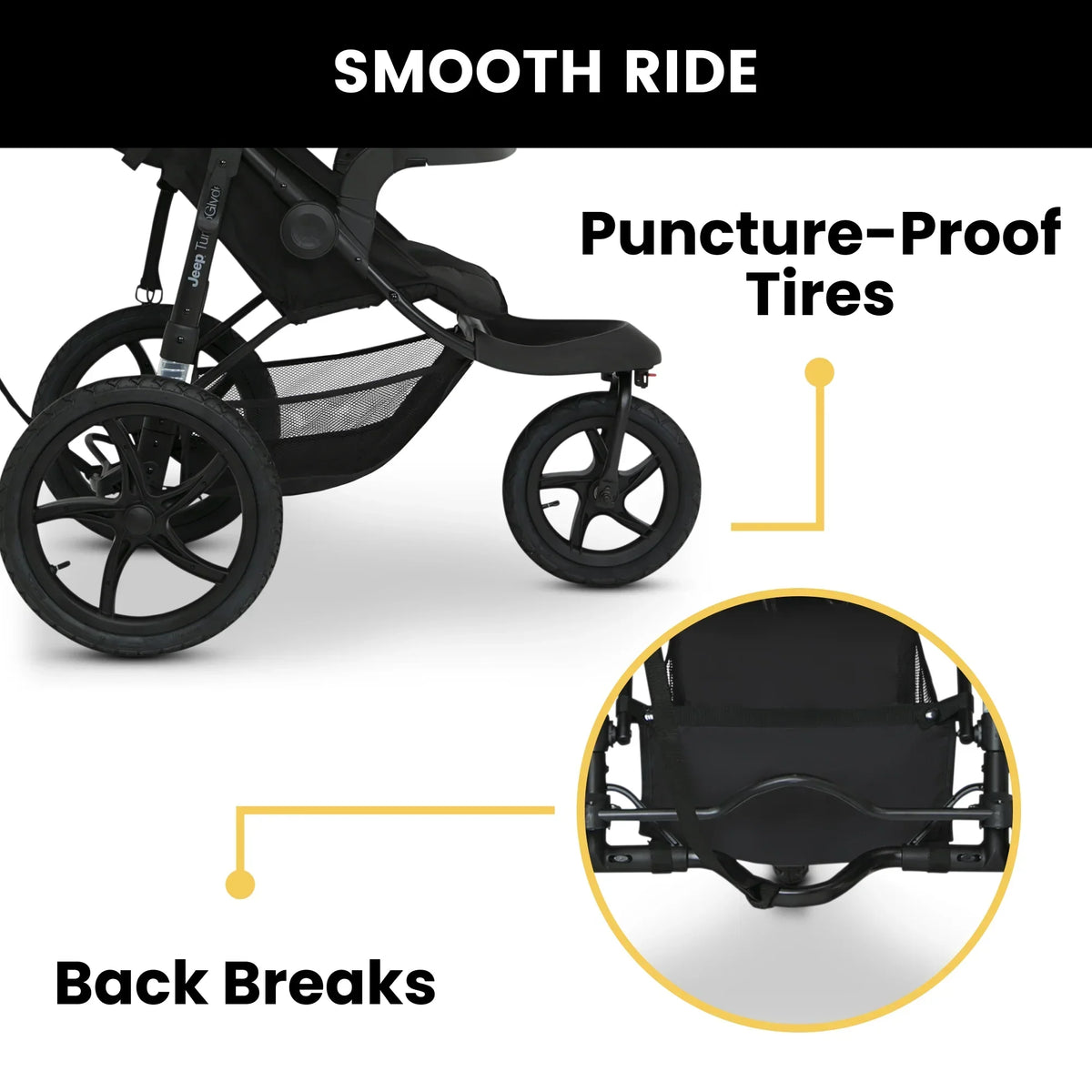 Jeep TurboGlyde Jogging Stroller by Delta Children, Black