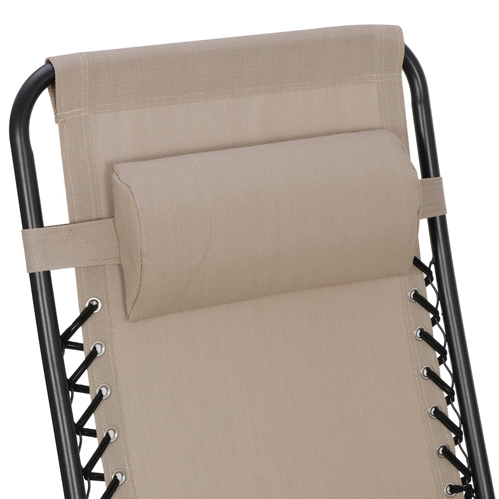 HomGarden 2 Pack Steel Zero-Gravity Chair - Beige