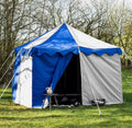WEEKEND SALE Camping Tent Medieval Knight Harold square Blue- White Water proof Tent 3x3 M