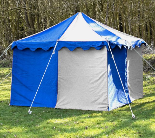 WEEKEND SALE Camping Tent Medieval Knight Harold square Blue- White Water proof Tent 3x3 M
