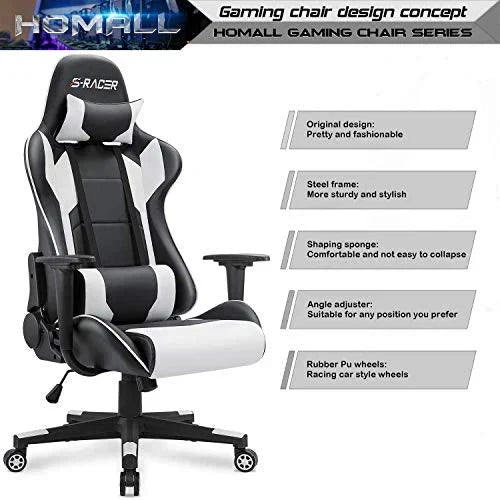 Homall Gaming Chair, Office Chair High Back Computer Chair Leather Desk Chair