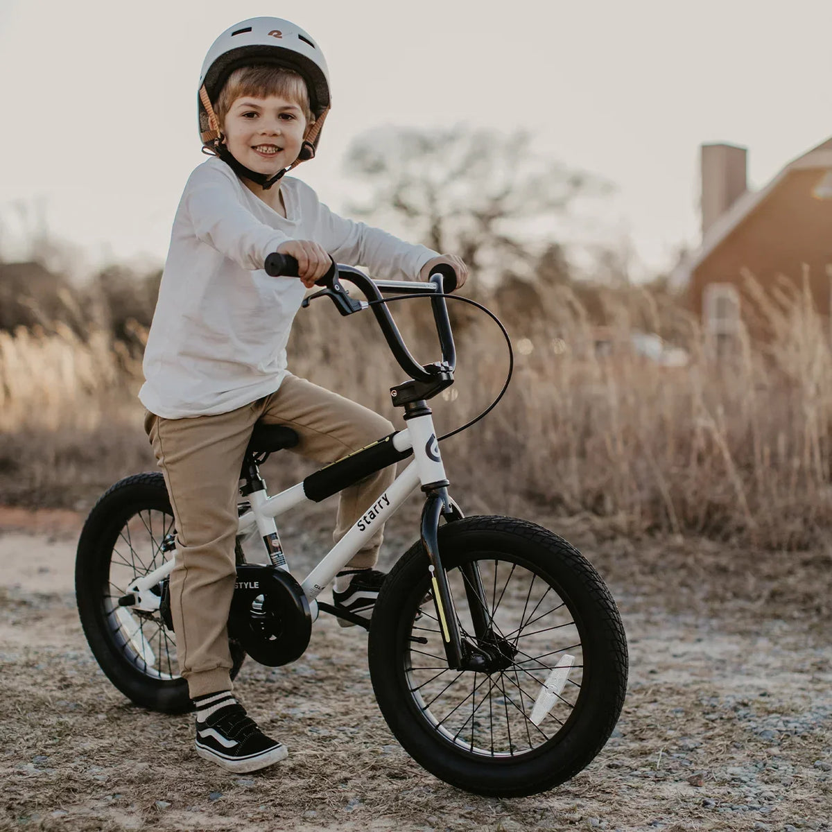 Glerc 14 Inch Little Kids Bike BMX Style Bicycle with Training Wheels Coaster Brake for 3 4 5 Years Old Boys Girls, Blue