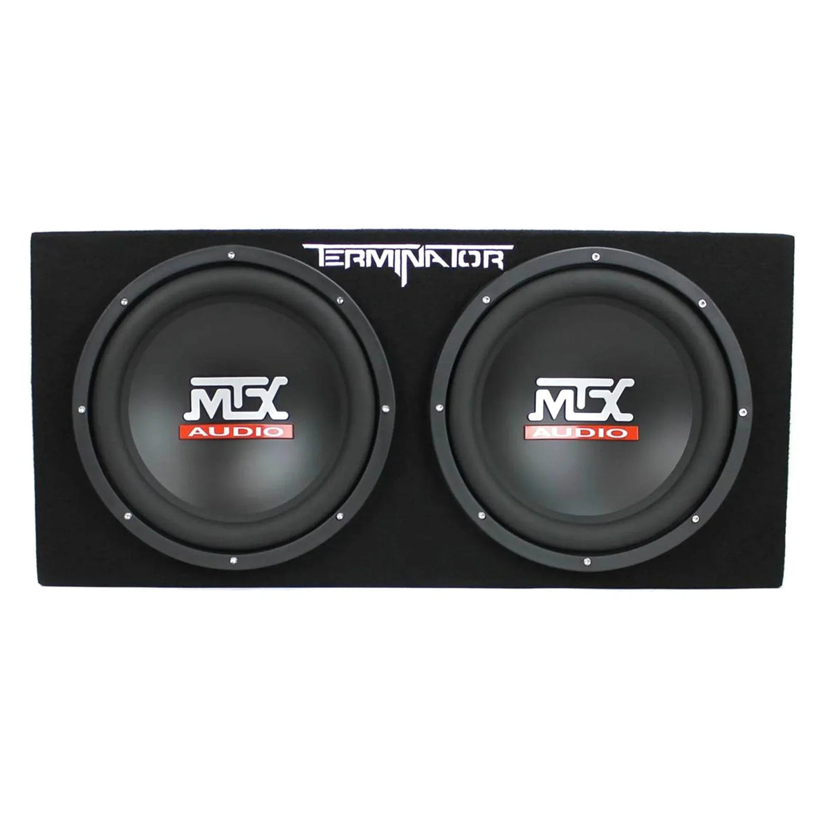 MTX Terminator Dual Loaded 12in 1200W Car Subwoofer Enclosure With Amplifier And 8-Gauge Amp Kit