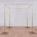 Efavormart 10ft | 4 Post Gold Metal DIY Photography Backdrop Stand, Wedding Arch Canopy Tent