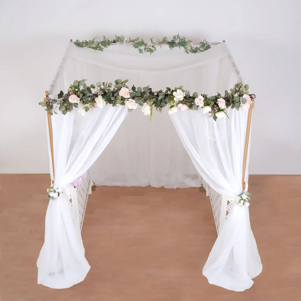 Efavormart 10ft | 4 Post Gold Metal DIY Photography Backdrop Stand, Wedding Arch Canopy Tent