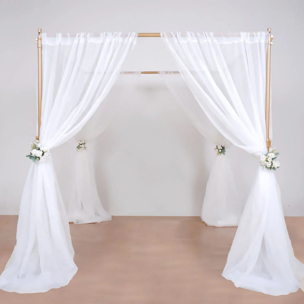 Efavormart 10ft | 4 Post Gold Metal DIY Photography Backdrop Stand, Wedding Arch Canopy Tent