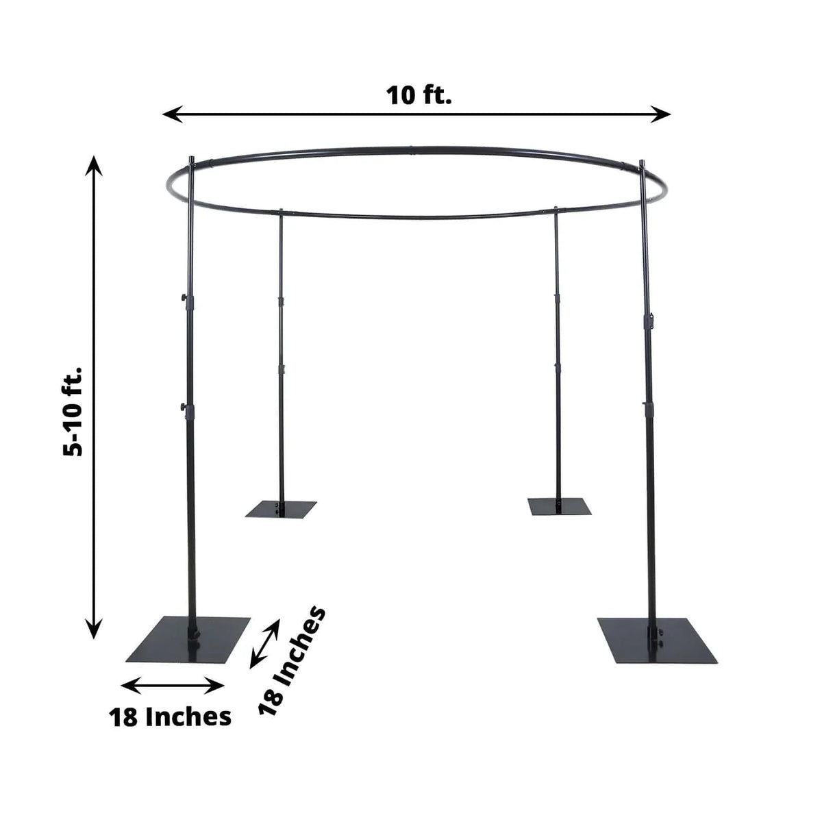 Efavormart 10ft | 4 Post Gold Metal DIY Photography Backdrop Stand, Wedding Arch Canopy Tent